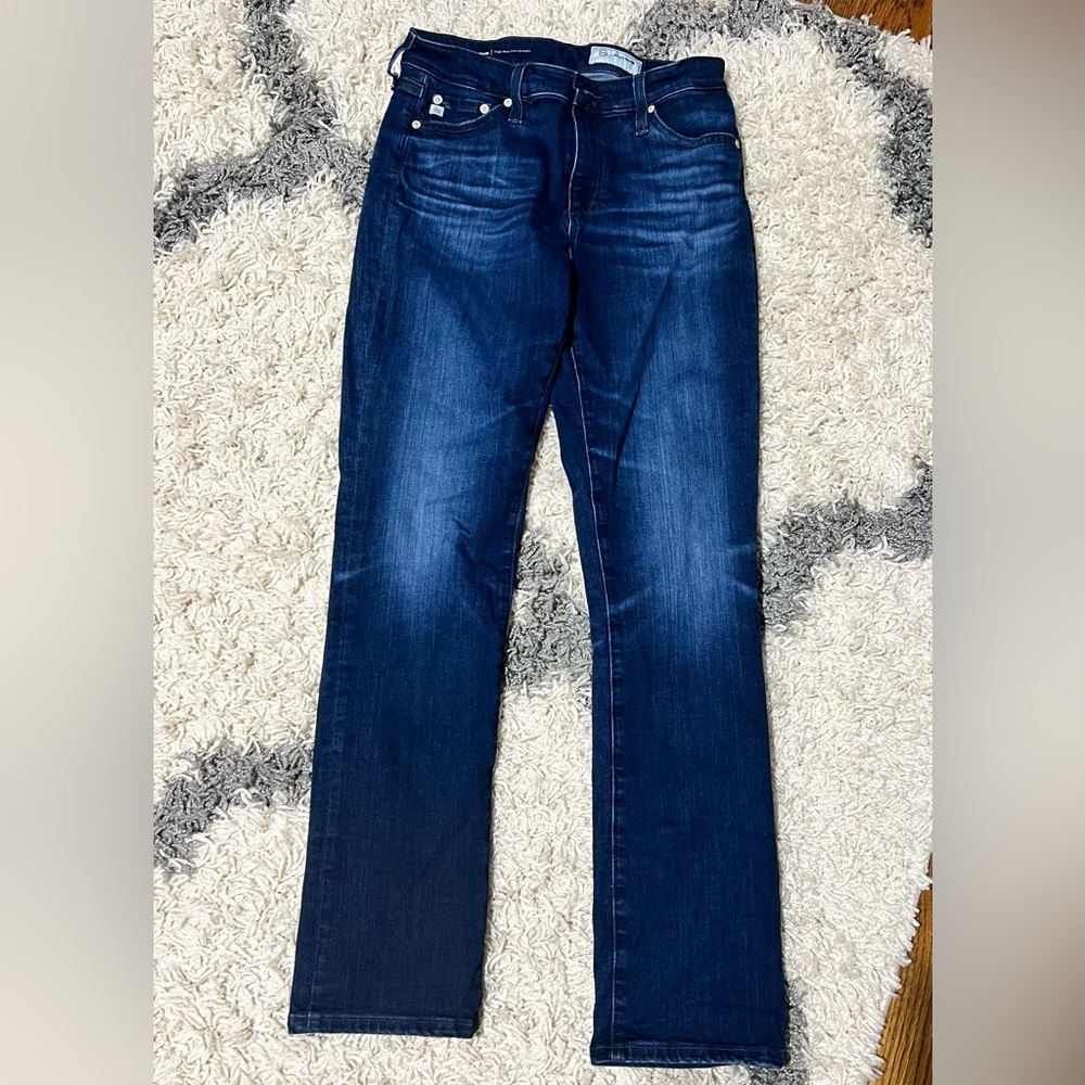 Ag Adriano Goldschmied Indigo Straight Leg Jeans